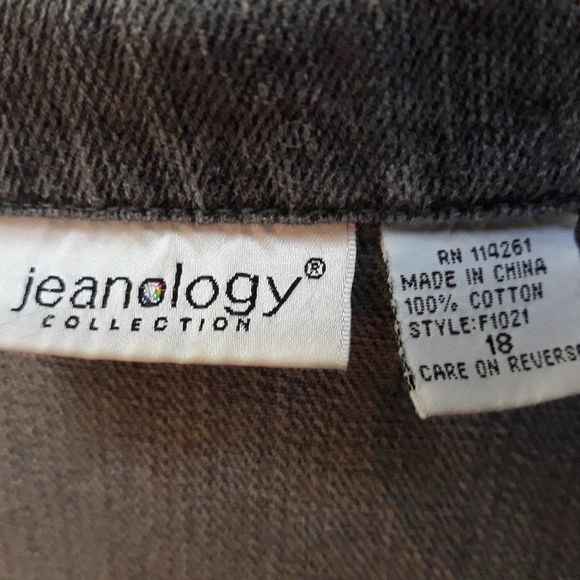 Jeanology Cropped Denim Jacket Size 18 ~ (Gray) By METRO STYLE - Picture 3 of 5